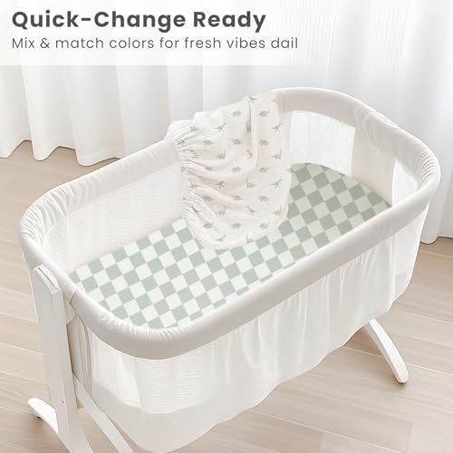 Konssy 2 Pack Muslin Bassinet Sheets - Image 5