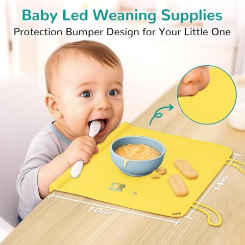 Silicone Placemat for Baby Self-Eating: Dishwasher Safe & Non-Slip for Dining - Image 2