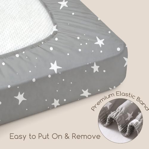 3 Pack Baby Crib Sheets for Boys Girls 52x28 Fitted Crib Sheet - Image 5