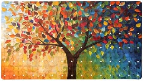 Shower Mat Non Slip 26.8 x 15.1 Inches, Colorful Trees Bathtub Mat Shower Stall by Anna+Cowper