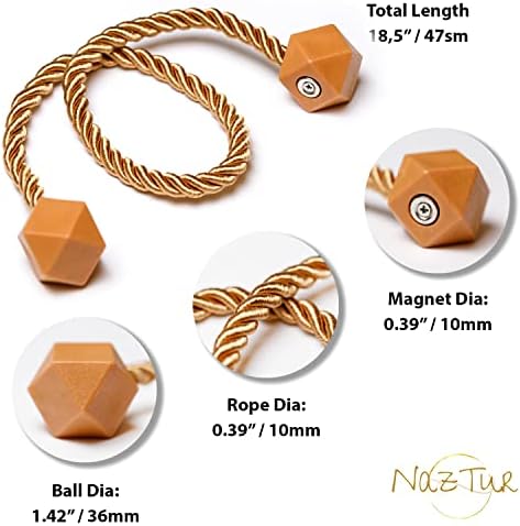 NazTur Magnetic Curtain Tiebacks, Curtain Ties, No-Drill Holdbacks - Image 7