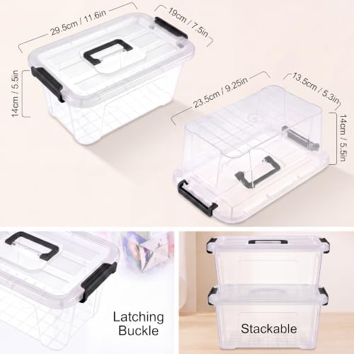 Storage Bins with Lids, 7Qt Clear Stackable Storage Containers With Lids Buckle - Image 3