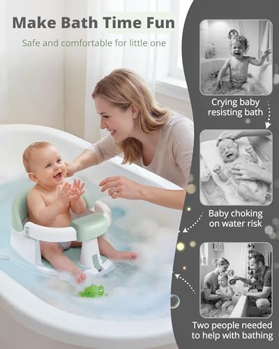 ONTHEWEI Baby Bath Seats for Babies Sitting Up, Non-Slip Baby Bathtub - Image 4