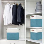 Bagnizer Large Fabric Storage Baskets | 50L Storage Bins, Decorative Linen - Image 2