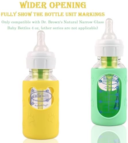 4 Pack Silicone Sleeve for Dr Brown's Natural Narrow Glass Baby Bottle 4 oz - Image 3