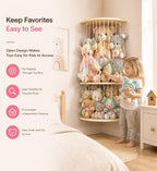 Stuffed Animal Storage Hammock, Wood Stuffed Toy Holder, Playroom Nursery Toy - Image 2