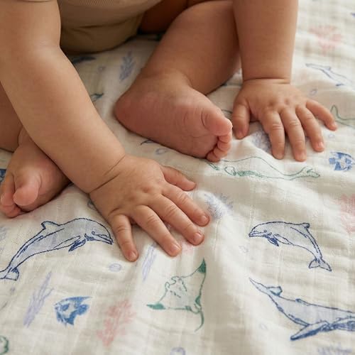 GLLQUEN BABY Muslin Swaddle Blankets 4Pk Receiving Blanket Large 35" x 40" - Image 3