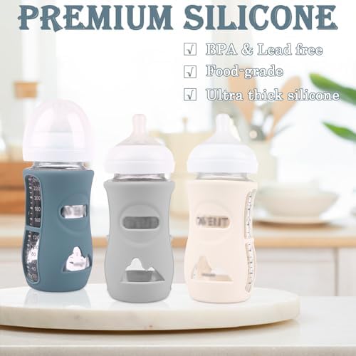 3 Pack Silicone Sleeves for Avent Natural Glass Baby Bottles 8 oz - Image 6