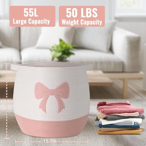 Large Baby Laundry Hamper, Toy and Blanket Storage Basket - Image 5