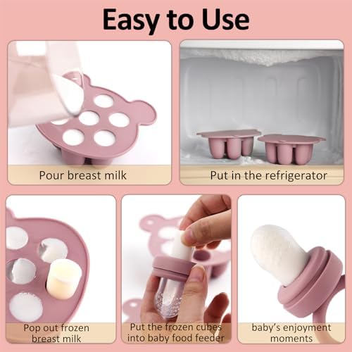 Silicone Baby Fruit Food Feeder & Mini Freezer Nibble Tray, Breastmilk Popsicle - Image 2