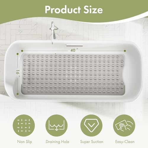 AmazerBath Shower Mat Non Slip 40 x 16 Inches, Shower Stall Mats - Image 4