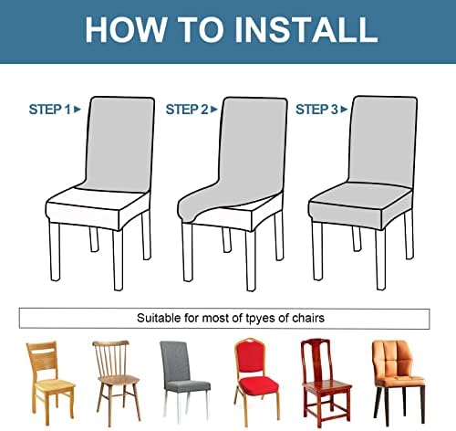 Genina Waterproof Dining Chair Covers Set of 4 Parsons Chair Slipcovers - Image 5