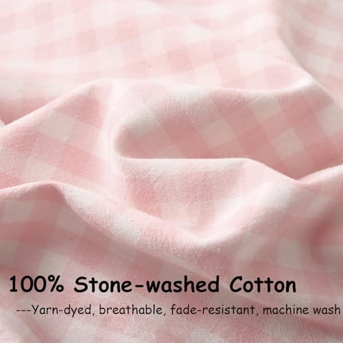 2 Pack Blush White Gingham Ruffle Throw Pillow Covers 18''x18'' - Image 7