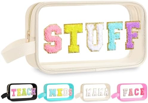 Kacctyen Stuff Letter Clear Makeup Bags by Kacctyen