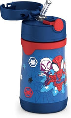 THERMOS Vacuum Insulated Stainless Steel 10oz Straw Bottle, Spidey and His - Image 4