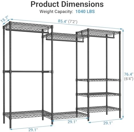 VIPEK V5 Plus Heavy Duty Clothes Rack, Large Modular Closet System - Image 6
