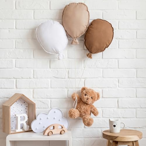Gejoy 4 Pcs Nursery Wall Decor Blue Fabric Balloon Bear Decorations by Gejoy
