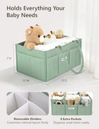 Quilted Diaper Caddy Organizer, Nursery Storage Basket - Image 3