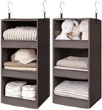 GRANNY SAYS 3-Shelf Hanging Closet Organizer, Foldable Storage, Dark Brown by GRANNYSAYS