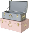 Vixdonos Decorative Metal Box Storage Trunks Set of 2 College Dorm Chest by Vixdonos