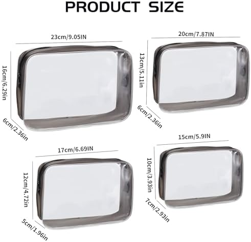 4PCS Diaper Bag Organizer Zipper Pouch Clear Travel Makeup Toiletry Storage - Image 2