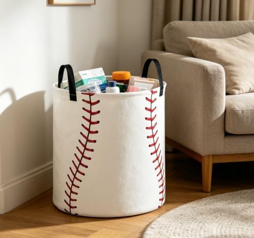 Collapsible Round Storage Basket, Waterproof Soft-Sided Organizer, Gift Baskets - Image 3