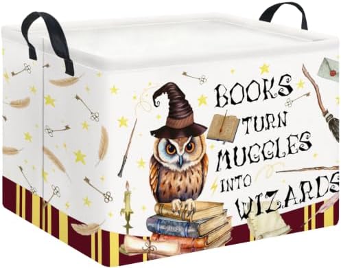 Rectangle Storage Basket with Handles, Collapsible Storage Bin, Books Box by HKECHomeStorage
