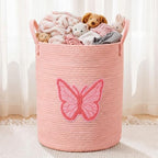 LemonRoad Butterfly Laundry Hamper Large Cotton Rope Storage Basket by Unknown