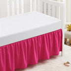 SiinvdaBZX Hot Pink Crib Skirt Dust Ruffle, Microfiber Crib Bed Skirt by SiinvdaBZX
