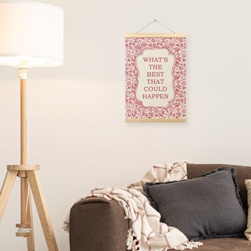 TLESKE Pink Floral Inspirational Wall Art Poster, What's the Best That Could - Image 4