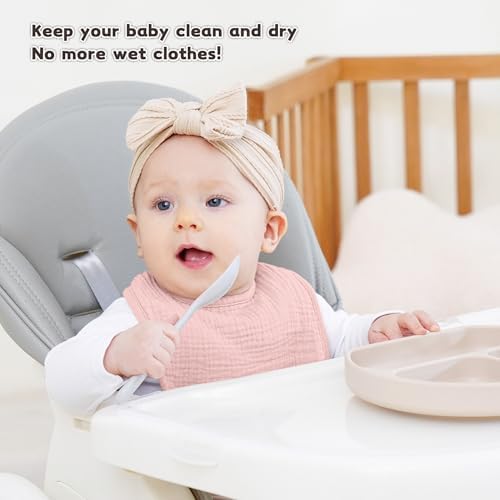 Susurration Muslin Baby Drool Bibs 10Pack Soft Square Adjustable Bandana Bibs - Image 2