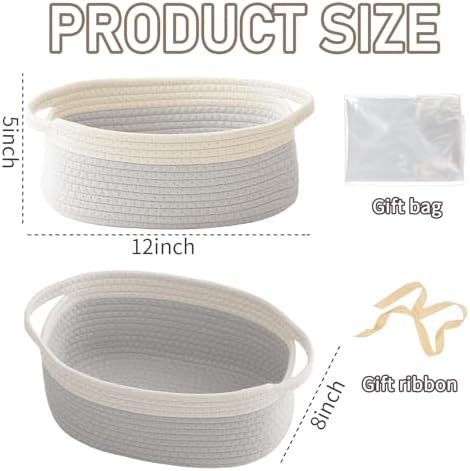 JMvicyroam Small Woven Basket, Empty Gift Basket - Image 2