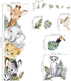 decalmile Jungle Animals Safari Elephant Giraffe Wall Decals Stickers - Image 4