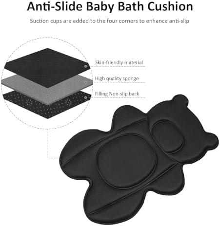 Baby Bath Cushion Mat, Soft Newborn Bathtub Pad - Image 5