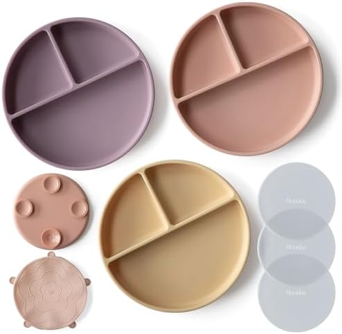 Moonkie Suction Plates for Baby | 100% Silicone BPA-Free Baby Plates by Moonkie