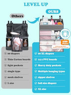 Hanging Diaper Caddy Organizer Crib Organizer–Spacious Baby Girl/Boy Nursery - Image 3