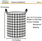 NTAOHAMPER Plaid Laundry Hamper, Laundry Basket, Baby Nursery Hamper, - Image 2