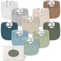 Konssy 8-Pack Muslin Baby Bibs, Adjustable Fit by Konssy
