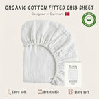Crib Sheets, 100% Organic Cotton Muslin, Fitted 28"x52" Standard - Image 3