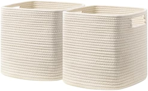 UBBCARE Storage Cubes 11 Inch, Cotton Rope Woven Baskets by UBBCARE