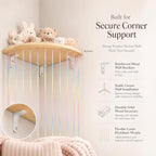 Corner Hammock Shelf with Adjustable Length, Wooden Hanging Wall Storage - Image 3