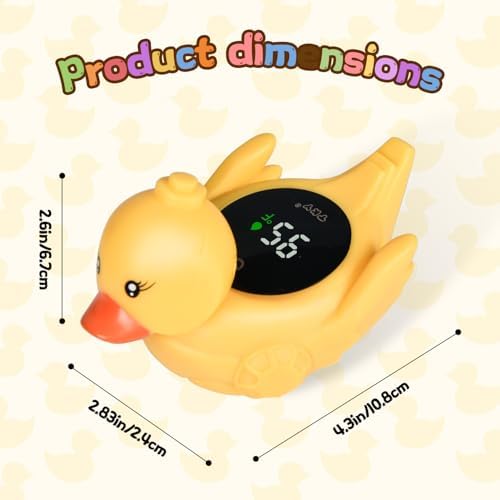 Baby Bath Thermometer Water Temp Safety Essential, Rechargeable Duck Toy - Image 7
