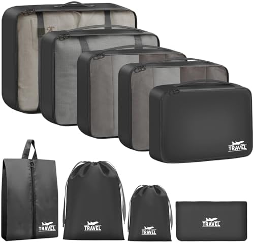 9 Set Packing Cubes for Travel Essentials by Unknown