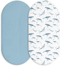Muslin Bassinet Sheets 2 Pack, Universal Cotton Fitted Baby Mattress Sheet by LYRICHOMBABY