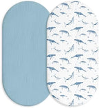 Muslin Bassinet Sheets 2 Pack, Universal Cotton Fitted Baby Mattress Sheet by LYRICHOMBABY