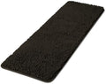 Yeaban Chenille Chocolate Brown Bathroom Runner Rug 17"x47" by Yeaban