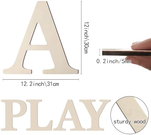 Wooden Letters 12 Inch Large Paintable Wood Letters A - Image 2
