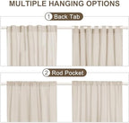 ASPMIZ Cotton Linen Farmhouse Curtains Boho Rustic Button Panel, Country Window - Image 4