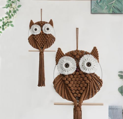Achart Owl Macrame Wall Hanging-Hand Woven Boho Tapestry-Macrame Wall Decor - Image 3