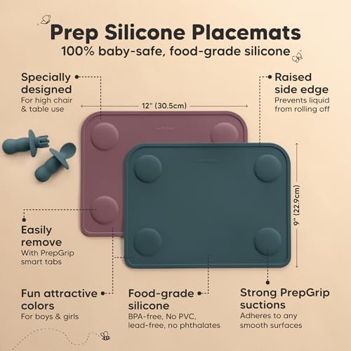 KeaBabies 2pk Silicone Placemats - Image 2